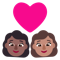 Couple with Heart- Woman- Woman- Medium-Dark Skin Tone- Medium Skin Tone emoji on Microsoft